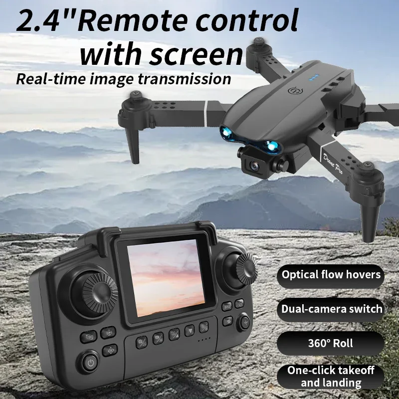 E99 drone, 5.5-inch remote control with 2.4-inch screen, 480P dual cameras, 360 ° roll, ultra stable optical flow positioning
E99 drone, 5.5-inch remote control with 2.4-inch screen, 480P dual cameras, 360 ° roll, ultra stable optical flow positioning