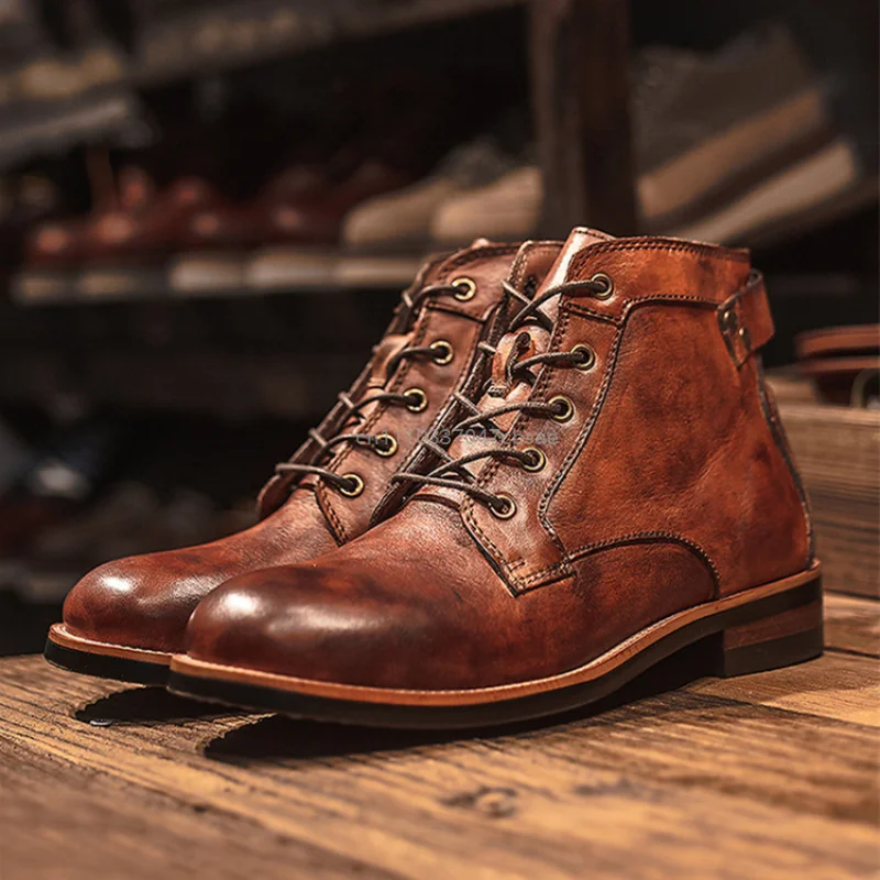 Retro Round Toe Ankle Boots Autumn Winter Punk Street Style Motorcycle Boot Cowboy Luxury Punk Street Style Men Motorcycle Shoes
Retro Round Toe Ankle Boots Autumn Winter Punk Street Style Motorcycle Boot Cowboy Luxury Punk Street Style Men Motorcycle Shoes