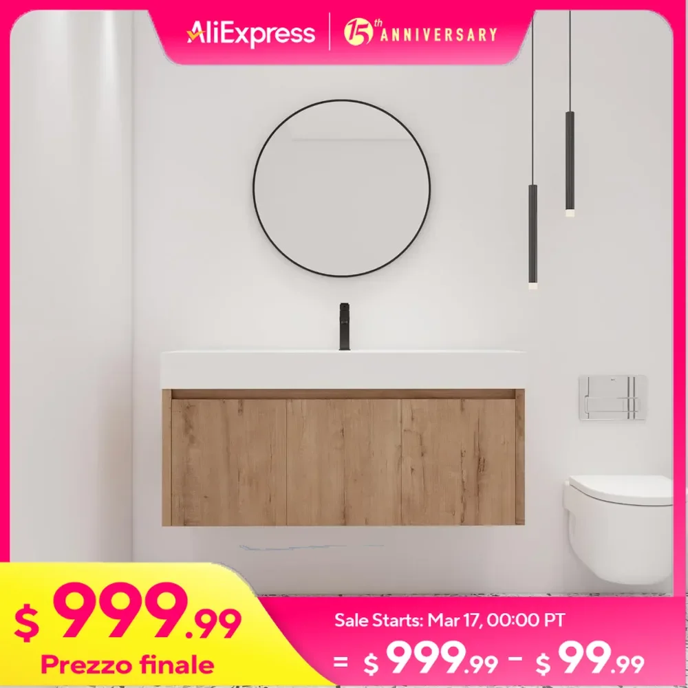 48 Inch Floating Bathroom Vanity with Sink, 48'' Single Sink Wall Mounted Bathroom Vanity, with 2 Doors and Resin Basin Sink
48 Inch Floating Bathroom Vanity with Sink, 48'' Single Sink Wall Mounted Bathroom Vanity, with 2 Doors and Resin Basin Sink