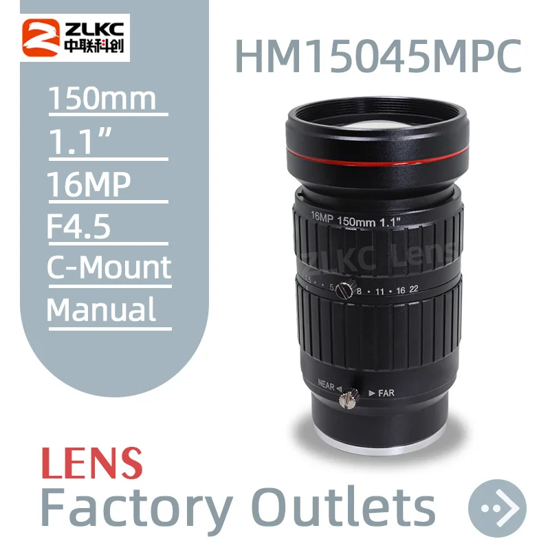 150mm fixed focus FA lenses 1.1 inch C-Mount camera 16MP high resolution CCTV F4.5 manual iris machine vision industrial cameras
150mm fixed focus FA lenses 1.1 inch C-Mount camera 16MP high resolution CCTV F4.5 manual iris machine vision industrial cameras