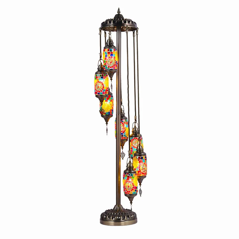 Bohemian Handmade Turkish Glass 7-Head Staircase Floor Lamp for Home Decor
Bohemian Handmade Turkish Glass 7-Head Staircase Floor Lamp for Home Decor