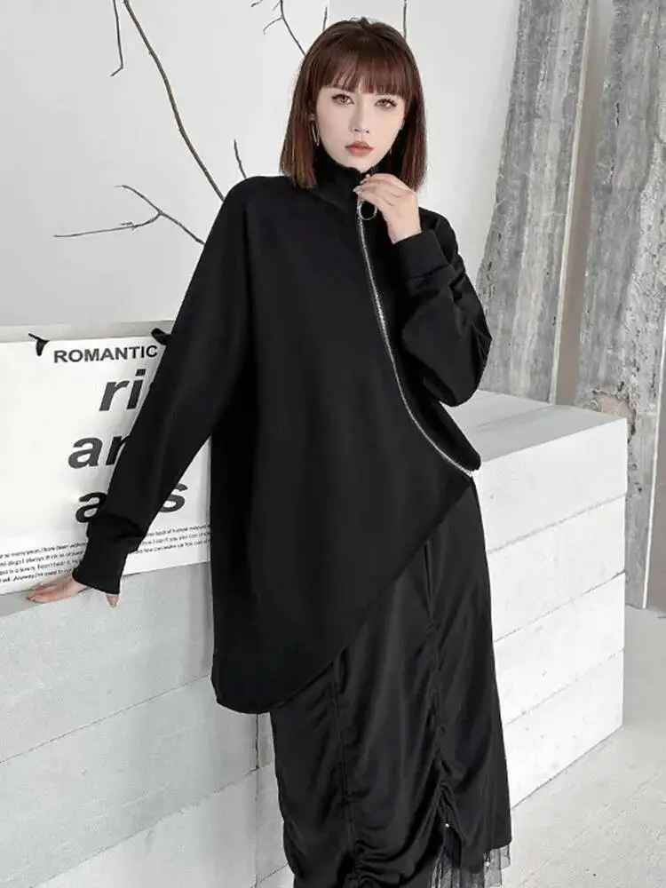 Big Women Size Black Irregular T-shirt New Turtleneck Long Sleeve Loose Fit Fashion Spring Autumn 2026 1DH7X
Big Women Size Black Irregular T-shirt New Turtleneck Long Sleeve Loose Fit Fashion Spring Autumn 2026 1DH7X