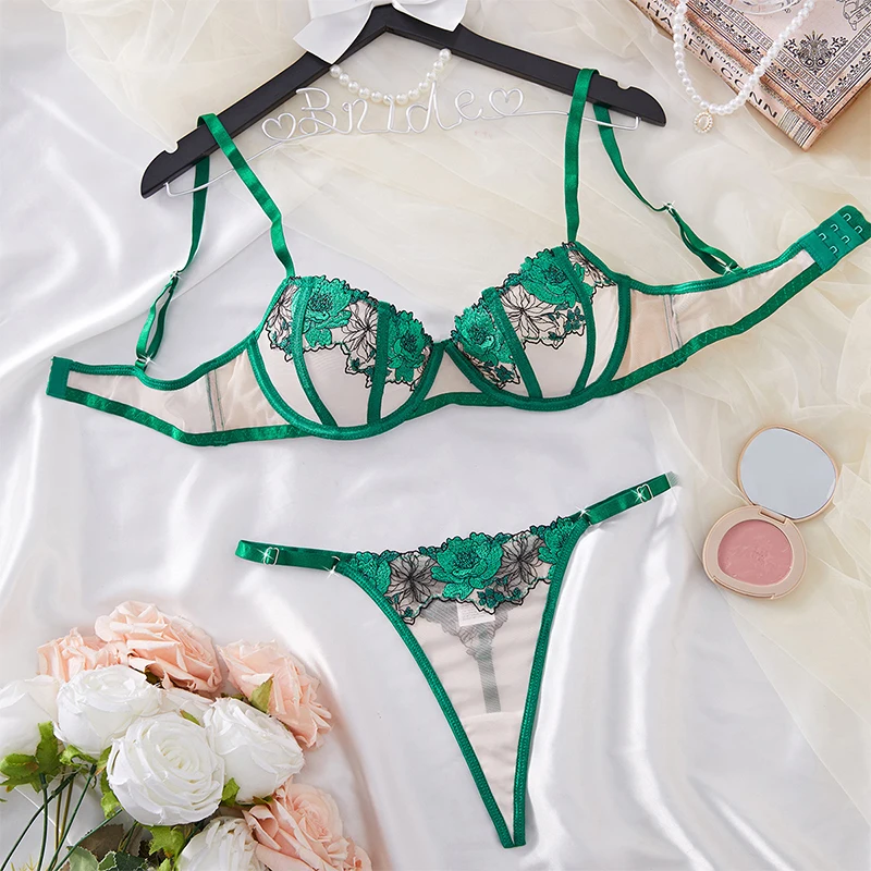Tulle Lingerie Ultra Sexy Transparent Underwear Steel Ring Bra Sets Floral Embroidery Lingerie Set Valentine Sexy Women's Outfit
Tulle Lingerie Ultra Sexy Transparent Underwear Steel Ring Bra Sets Floral Embroidery Lingerie Set Valentine Sexy Women's Outfit
