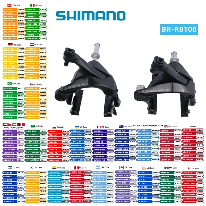 Shimano Ultegra R8100 Brake Rim Road Bike SLR-EV Dual Pivot Brake Caliper Mechanical Front Rear 1 Pair V Brake Original Shimano
Shimano Ultegra R8100 Brake Rim Road Bike SLR-EV Dual Pivot Brake Caliper Mechanical Front Rear 1 Pair V Brake Original Shimano