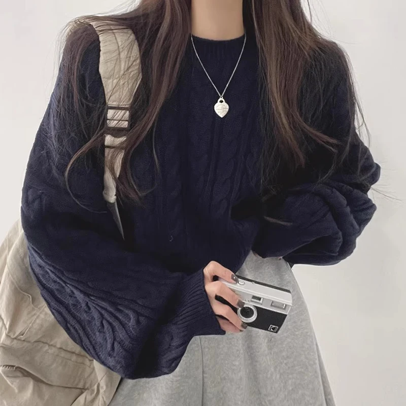 Chic Autumn Winter Loose Casual round Ne Knitted Sweater Lantern Sve Pure Color Commute Sle Women's Faion
Chic Autumn Winter Loose Casual round Ne Knitted Sweater Lantern Sve Pure Color Commute Sle Women's Faion