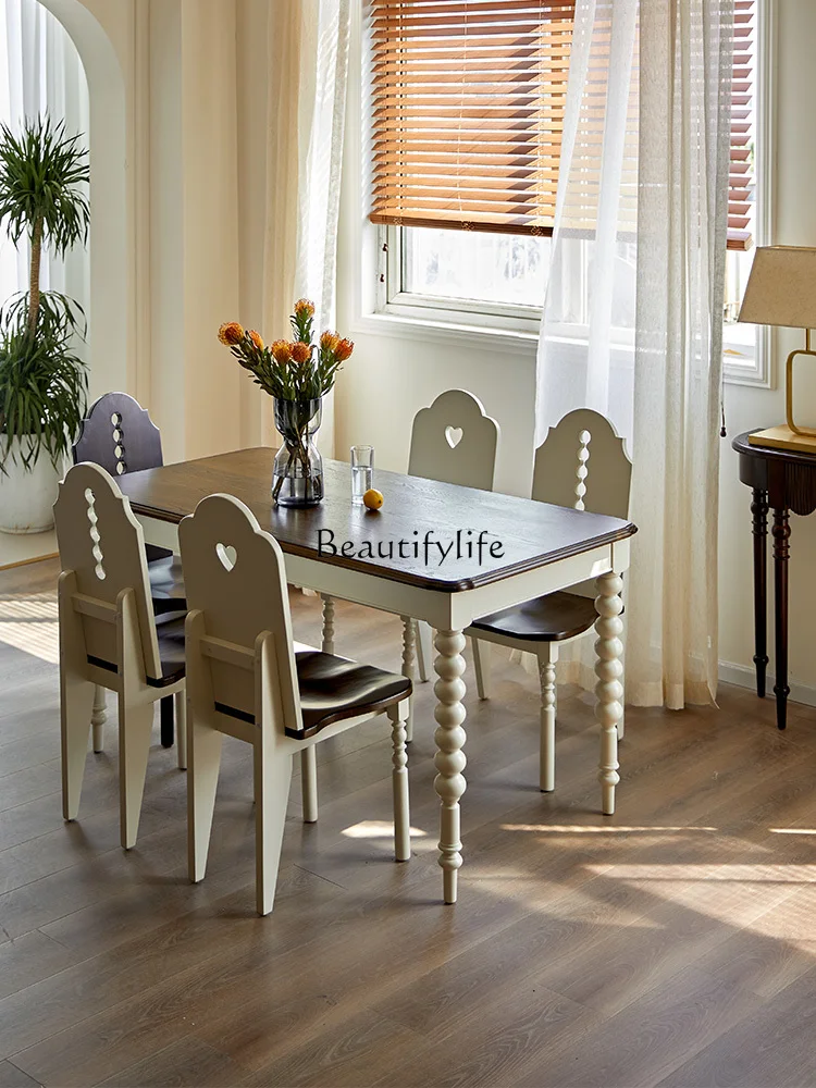 American Retro Solid Wood Dining Table Home Modern Simple and Light Luxury Rectangular High-End Dining Table
American Retro Solid Wood Dining Table Home Modern Simple and Light Luxury Rectangular High-End Dining Table