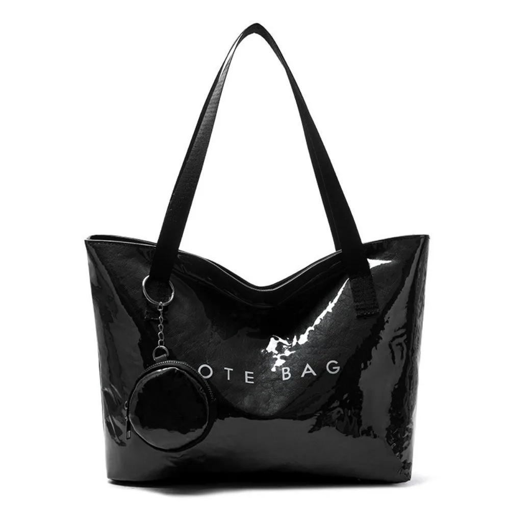 Large Capacity PVC Tote Bag PVC with Matching Purse Letter Prints Handbag Top Handle Waterproof Women Hobo Shoulder Bag
Large Capacity PVC Tote Bag PVC with Matching Purse Letter Prints Handbag Top Handle Waterproof Women Hobo Shoulder Bag
