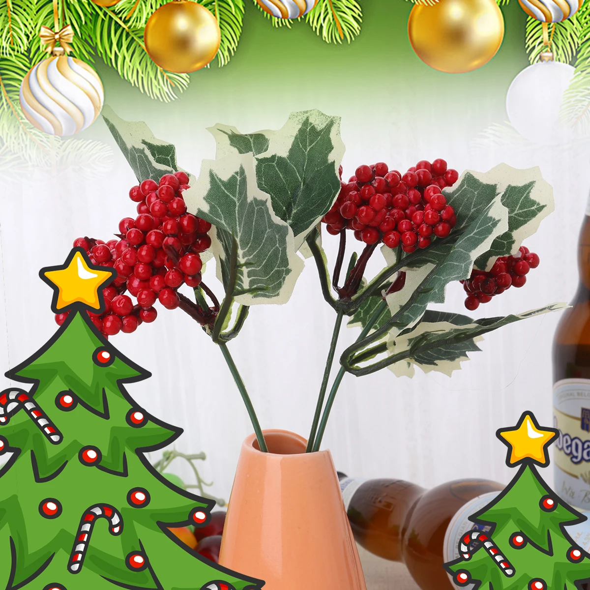 10 Pcs Christmas Tree Table Decor Artificial Red Berry Stems Flowers Branch Berries
10 Pcs Christmas Tree Table Decor Artificial Red Berry Stems Flowers Branch Berries