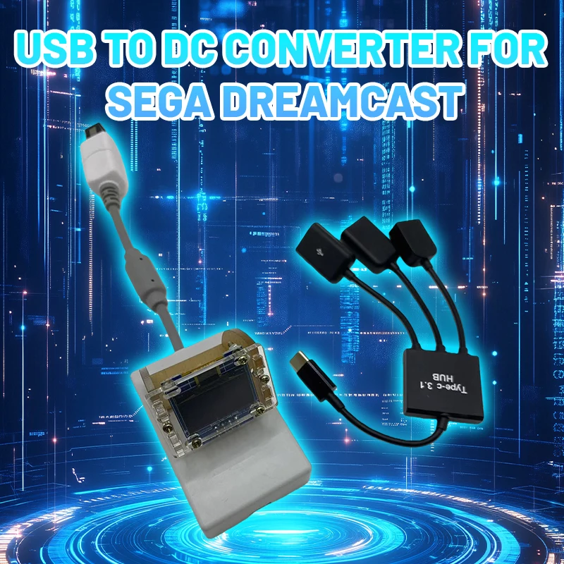 Адаптер USB для контроллера Dreamcast: поддерживает USB-геймпады/клавиатуры, эмуляция VMU с экраном и USB-хабом (1 на 3/4)
Адаптер USB для контроллера Dreamcast: поддерживает USB-геймпады/клавиатуры, эмуляция VMU с экраном и USB-хабом (1 на 3/4)