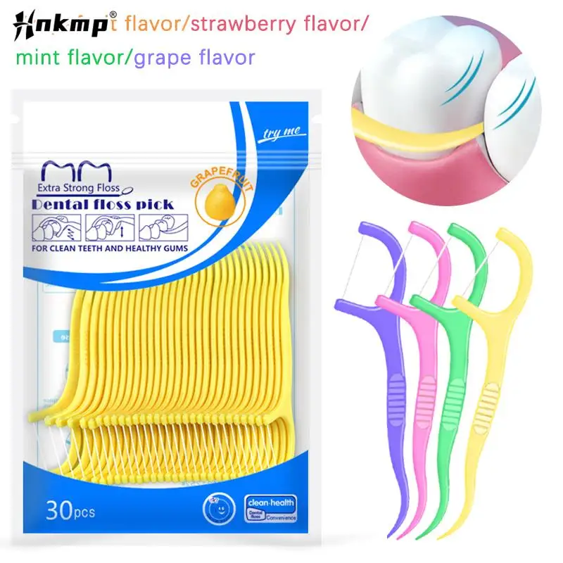 30Pcs/Bag Colorful Fruit Flavor Bagged Dental Floss Pick Teeth Cleaner High Tensile Force Teeth Stick Oral Hygiene Care Tool
30Pcs/Bag Colorful Fruit Flavor Bagged Dental Floss Pick Teeth Cleaner High Tensile Force Teeth Stick Oral Hygiene Care Tool