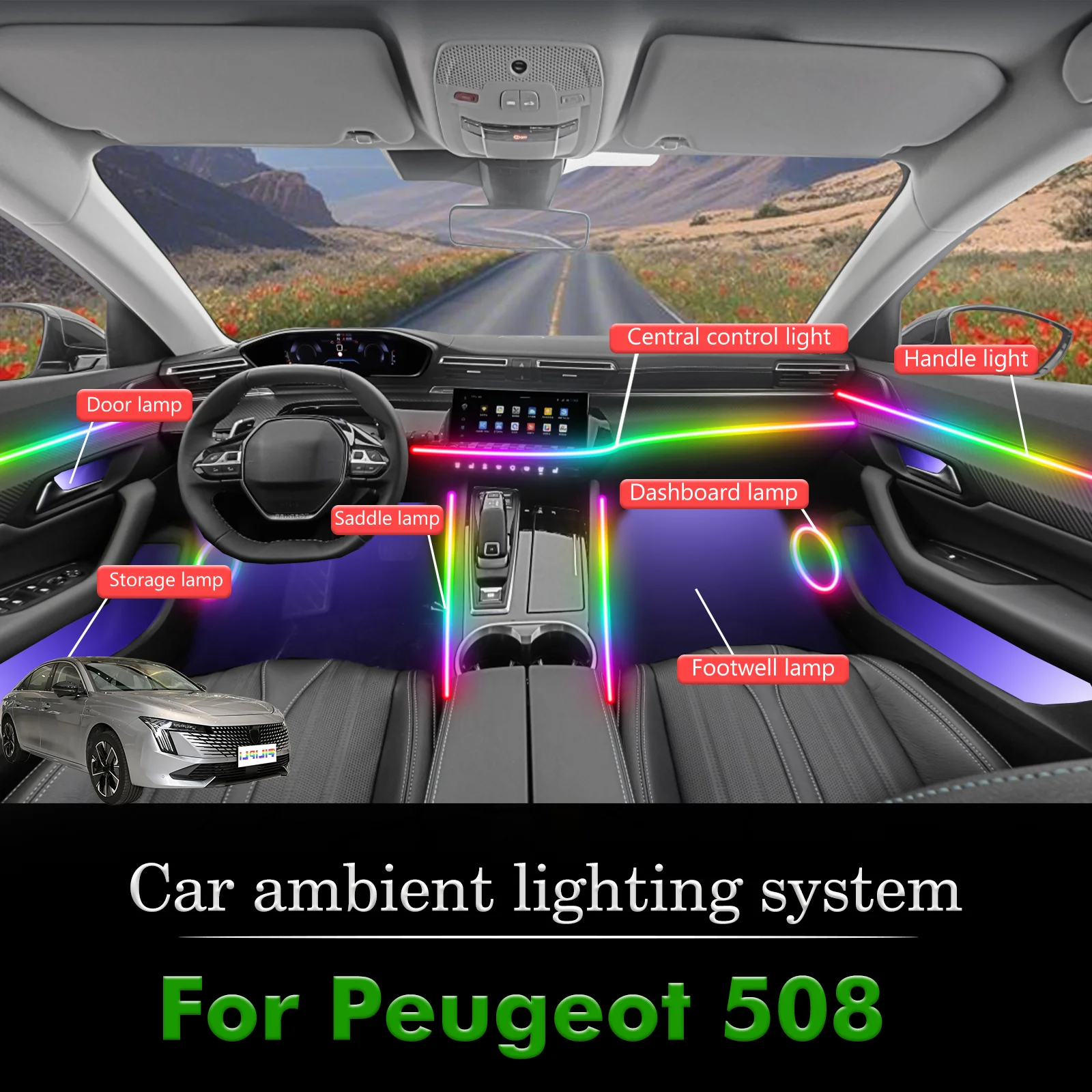 For Peugeot 508 Car Interior Ambient Lamp Kit RGB 64-Color LED Smart Remote Control Energy Saving Efficient Lights
For Peugeot 508 Car Interior Ambient Lamp Kit RGB 64-Color LED Smart Remote Control Energy Saving Efficient Lights