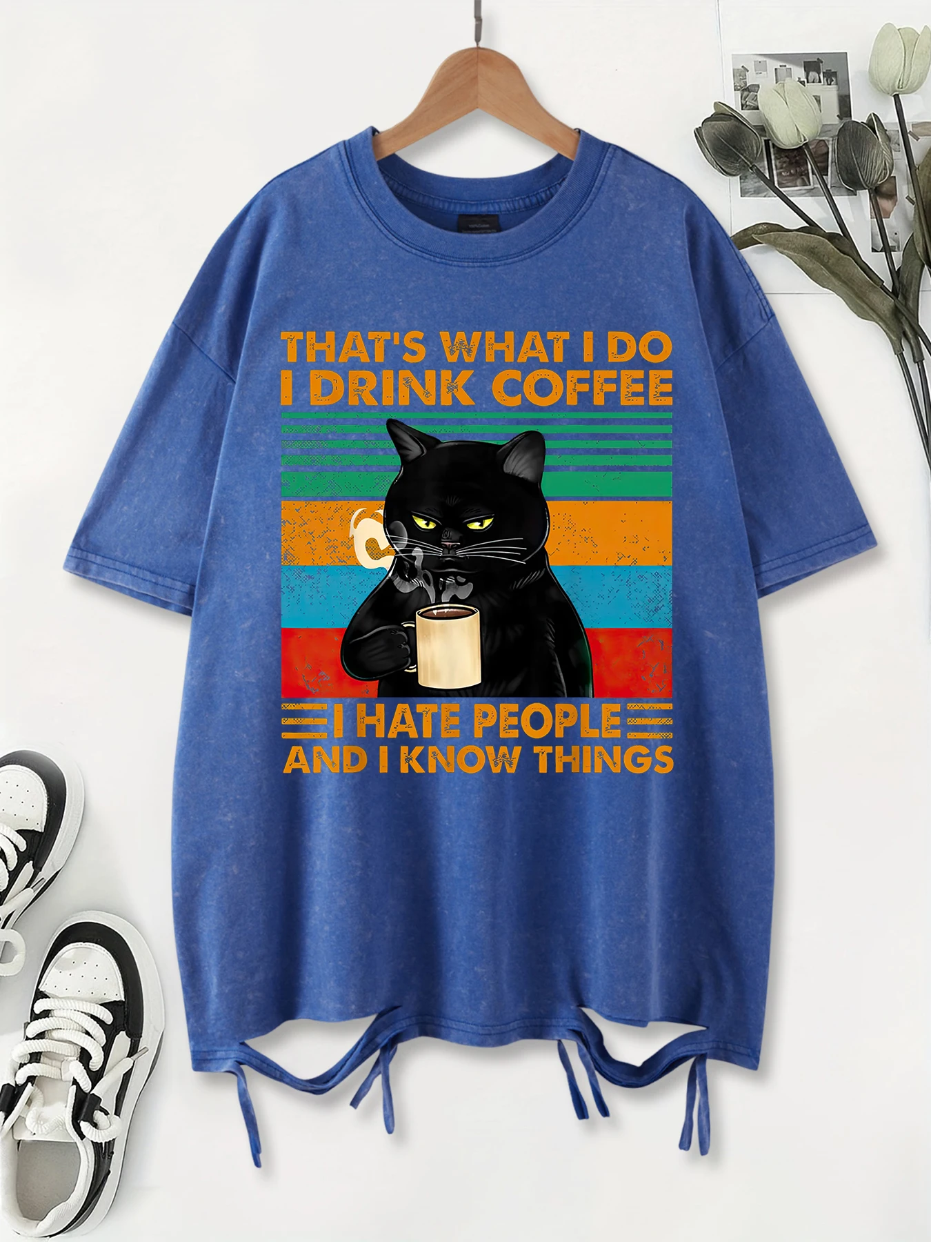 Вот чем я пию кофе с принтом, потертые футболки, женские хлопковые футболки с круглым вырезом, большие топы с кислотной стиркой, летняя женская уличная одежда
Вот чем я пию кофе с принтом, потертые футболки, женские хлопковые футболки с круглым вырезом, большие топы с кислотной стиркой, летняя женская уличная одежда