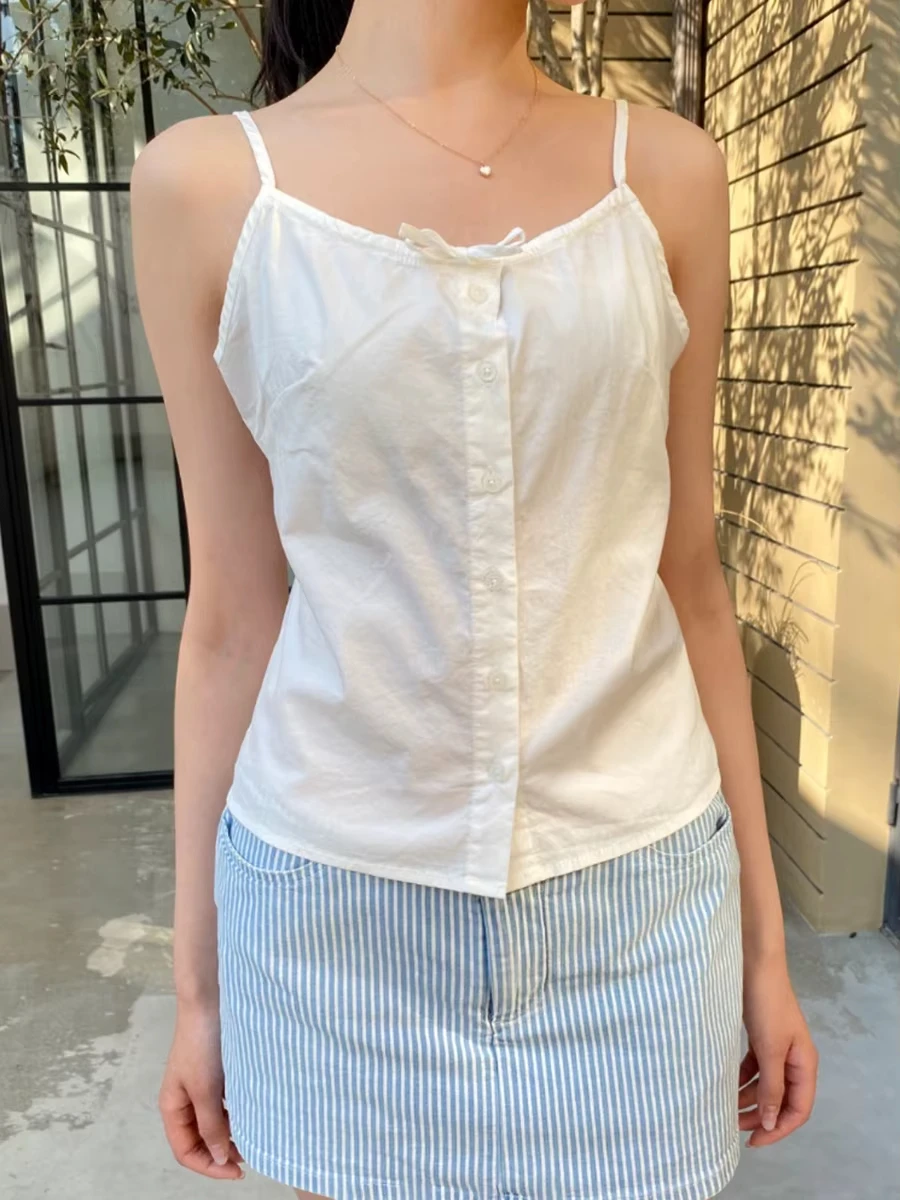 Lace-up Single Breasted Camisole Women Summer Preppy Style White V-neck Slim Tank Tops Female Sweet Simple Basic Vest Y2K Tops
Lace-up Single Breasted Camisole Women Summer Preppy Style White V-neck Slim Tank Tops Female Sweet Simple Basic Vest Y2K Tops