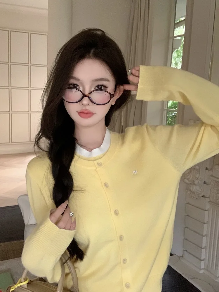 Color Block Knitted Open Cardigan Women's Loose Long Sleeve Stand Collar Sweater Spring Sweet Korean Style Outerwear Top
Color Block Knitted Open Cardigan Women's Loose Long Sleeve Stand Collar Sweater Spring Sweet Korean Style Outerwear Top