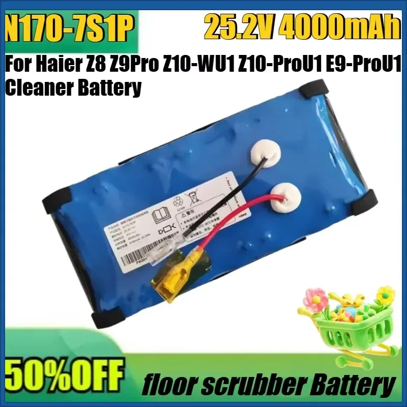 New 25.2V 4000mAh N170-7S1P Rechargeable Battery Pack for Haier Z8 Z9Pro Z10-WU1 Z10-ProU1 E9-ProU1 Floor Scrubber Battery
New 25.2V 4000mAh N170-7S1P Rechargeable Battery Pack for Haier Z8 Z9Pro Z10-WU1 Z10-ProU1 E9-ProU1 Floor Scrubber Battery