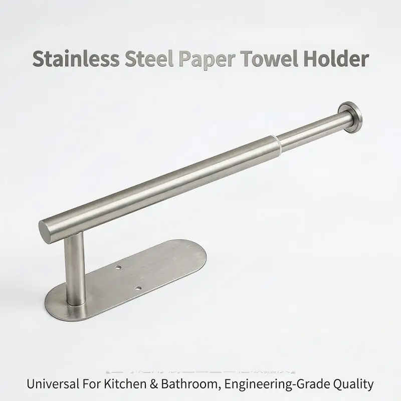 Retractable Wall Mount Paper Towel Rack, Stainless Steel No Drilling Adhesive Holder for Kitchen Bathroom Tissue Roll Storage
Retractable Wall Mount Paper Towel Rack, Stainless Steel No Drilling Adhesive Holder for Kitchen Bathroom Tissue Roll Storage