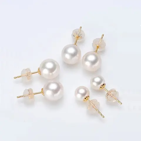 MIQIAO gerçek 18K altın küpe kadınlar için saf Pure doğal tatlı su incisi küpe basit moda güzel takı hediye