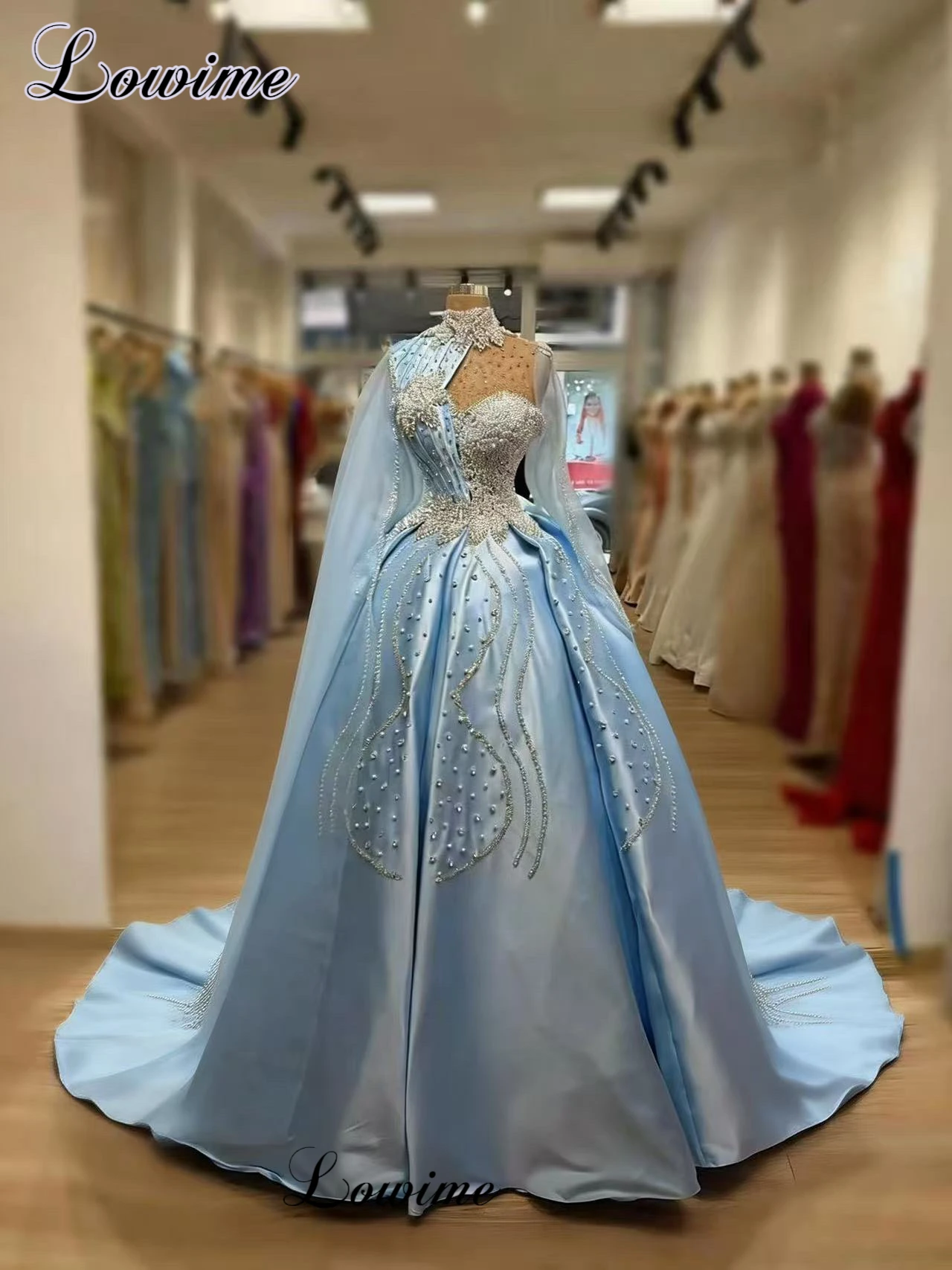 New Sky Blue Evening Dresses For Women 2026 High Neck Crystals Celebrity Dresses Elegant Party Dress robes de soirée Customized
New Sky Blue Evening Dresses For Women 2026 High Neck Crystals Celebrity Dresses Elegant Party Dress robes de soirée Customized