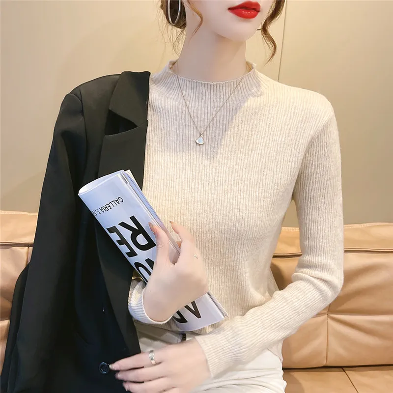 Высококачественный женский вязаный длинный свитер Sve Base irt, осень-зима, мягкий уютный свитер с высоким воротником, облегающий модный топ
Высококачественный женский вязаный длинный свитер Sve Base irt, осень-зима, мягкий уютный свитер с высоким воротником, облегающий модный топ