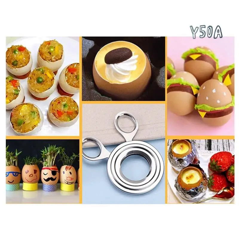 Y50A-Stainless Steel Egg Cutter, Egg Top Cutter For Boiled, Raw & All Egg Sizes - Kitchen Gadget Tool
Y50A-Stainless Steel Egg Cutter, Egg Top Cutter For Boiled, Raw & All Egg Sizes - Kitchen Gadget Tool