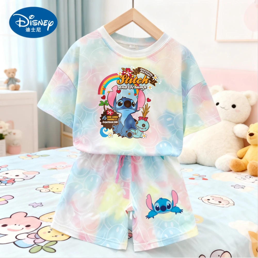 Disney Kawaii Smile Face Stitch Cute Soft Tie-dye Print Girl Summer Breathable Short Sleeve Tees Outfits T-Shirt and Shorts
Disney Kawaii Smile Face Stitch Cute Soft Tie-dye Print Girl Summer Breathable Short Sleeve Tees Outfits T-Shirt and Shorts
