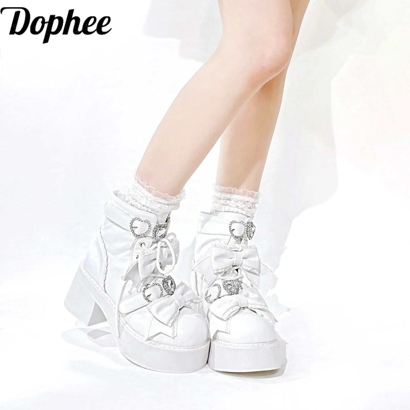 Dophee Original Japanese New Spring Women Short Boots Cute Love Diamonds Bow Lolita Ankle Boots School Students Y2k Punk Shoes
Dophee Original Japanese New Spring Women Short Boots Cute Love Diamonds Bow Lolita Ankle Boots School Students Y2k Punk Shoes