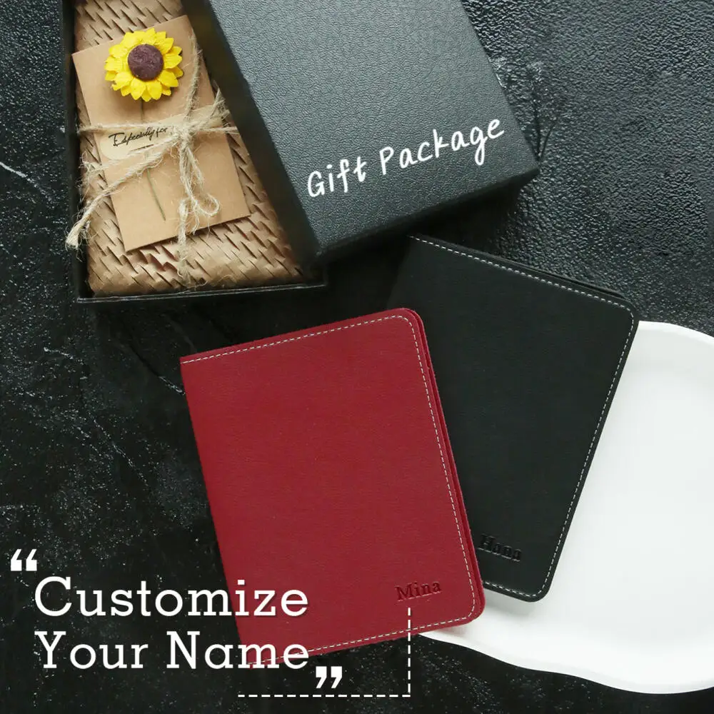 Custom Name Embossed Pu Leather Passport Cover with Gift Box Personalized Slim Travel Passport Holder Couple Passport Cover Set
Custom Name Embossed Pu Leather Passport Cover with Gift Box Personalized Slim Travel Passport Holder Couple Passport Cover Set