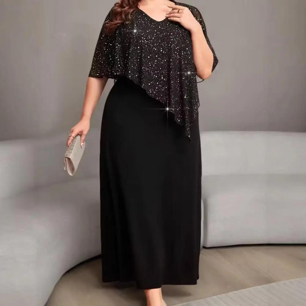 Mother of The Bride Dress for Women V Neck Formal Evening Gown with Chiffon Sequin Overlay Cape Plus Size Wedding Guest Dress So
Mother of The Bride Dress for Women V Neck Formal Evening Gown with Chiffon Sequin Overlay Cape Plus Size Wedding Guest Dress So