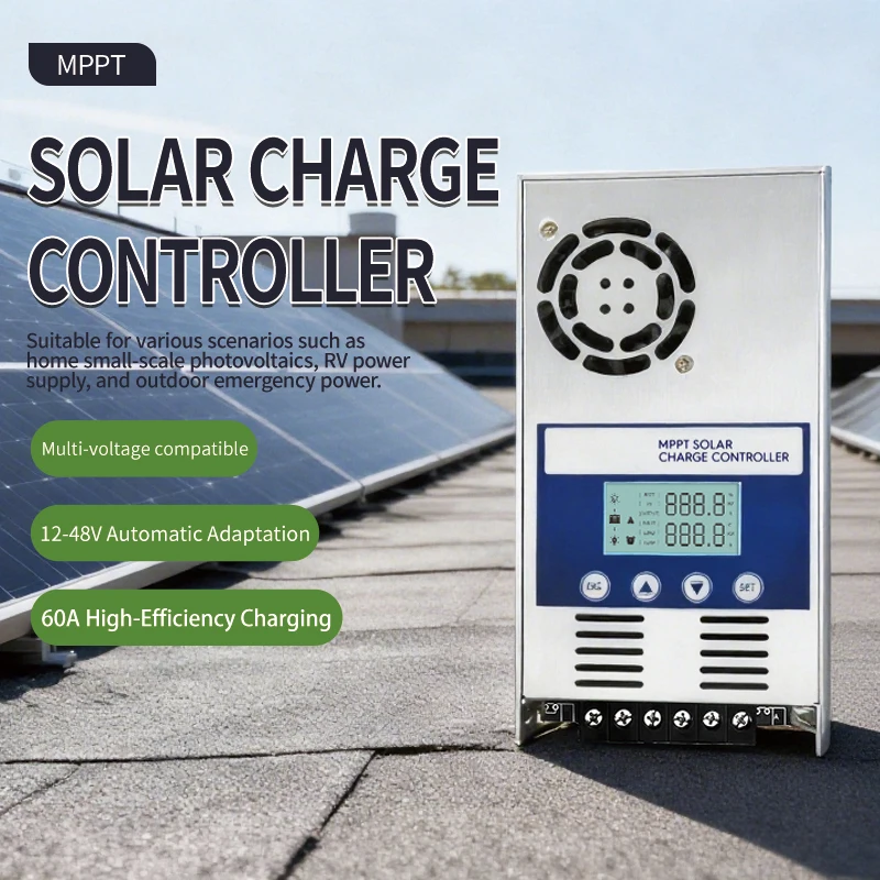 MPPT 60A Solar Charge Controller Solar Panel Regulator 12V 24V 36V 48V Auto Max PV 150VDC For Lead Acid Lithium Battery
MPPT 60A Solar Charge Controller Solar Panel Regulator 12V 24V 36V 48V Auto Max PV 150VDC For Lead Acid Lithium Battery