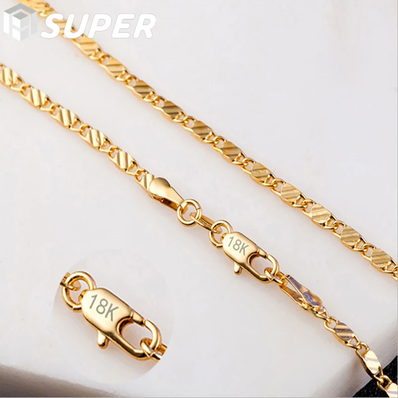 925 Sterling Silver 2MM 16-30 Inch Gold Side Chain Necklace For Woman Men Fashion Jewelry Charm Necklace Gift
925 Sterling Silver 2MM 16-30 Inch Gold Side Chain Necklace For Woman Men Fashion Jewelry Charm Necklace Gift