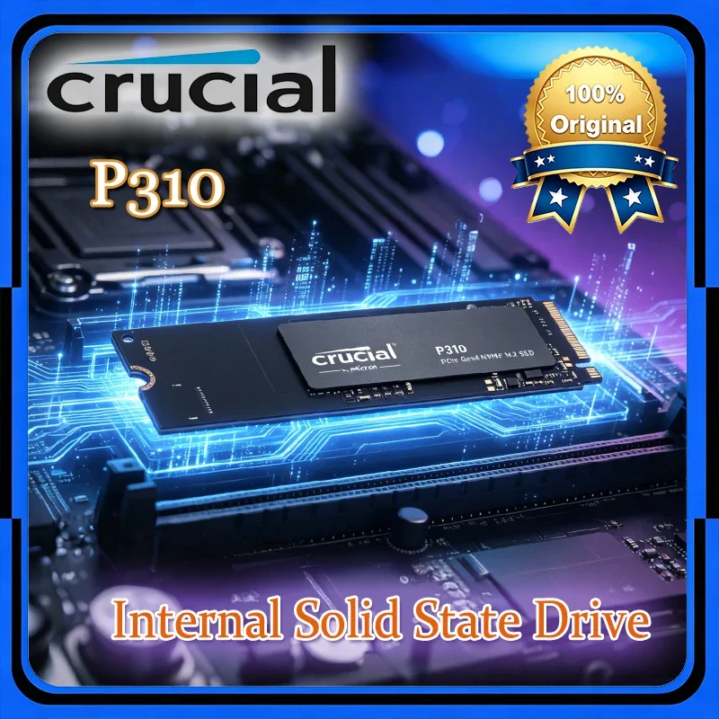 New Crucial P310 SSD 1TB 2TB 2280 PCIe Gen4 3D NAND NVMe M.2 SSD–Up to 7,100 MB/s,Internal Solid State Drive (PC)(OEM PACKAGE)
New Crucial P310 SSD 1TB 2TB 2280 PCIe Gen4 3D NAND NVMe M.2 SSD–Up to 7,100 MB/s,Internal Solid State Drive (PC)(OEM PACKAGE)