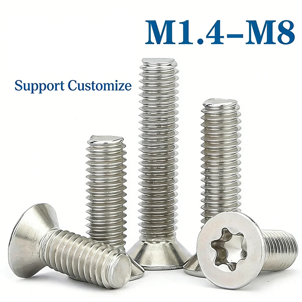 10pcs M1.4 M1.6 M2 - M8 GB2673 304 A2-70 Stainless Steel Six Lobe Torx Flat Countersunk Head Screw Bolt Support Customize
10pcs M1.4 M1.6 M2 - M8 GB2673 304 A2-70 Stainless Steel Six Lobe Torx Flat Countersunk Head Screw Bolt Support Customize