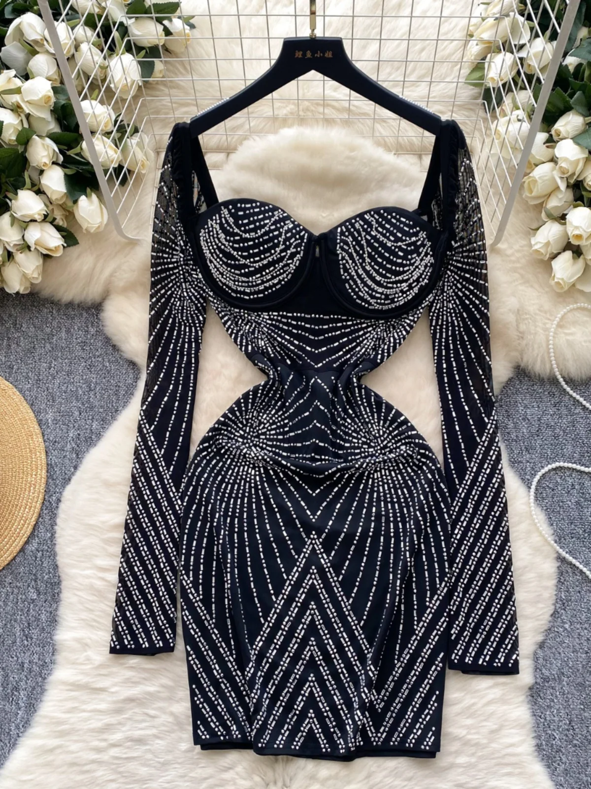 Elegant Long Sleeve Women's Dress High Waist A-Line Skirt Korean Style Commute Fashion Sequin Chain Tassel Bridesmaid Dress
Elegant Long Sleeve Women's Dress High Waist A-Line Skirt Korean Style Commute Fashion Sequin Chain Tassel Bridesmaid Dress