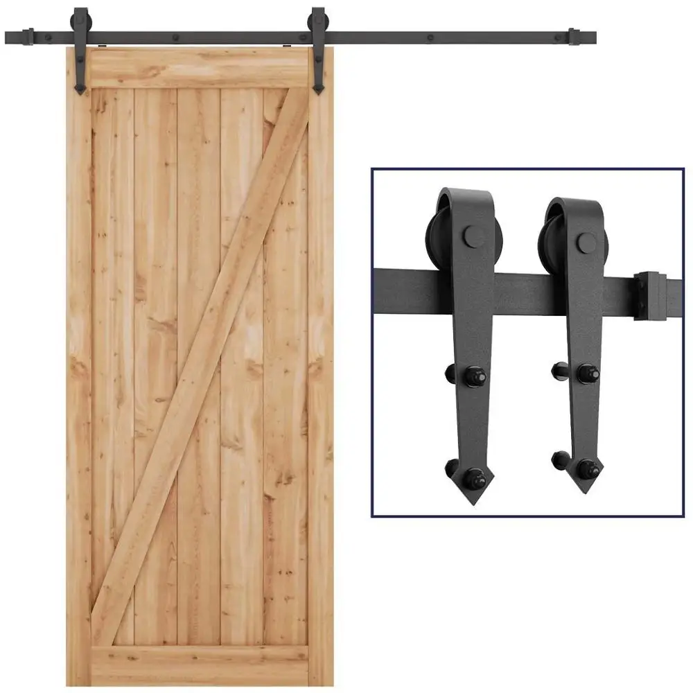 Modern Classic Rustic Black Sliding Barn Door Hardware Kit Single Iron Steel Roller Rail Track for Bathroom on Sale
Modern Classic Rustic Black Sliding Barn Door Hardware Kit Single Iron Steel Roller Rail Track for Bathroom on Sale
