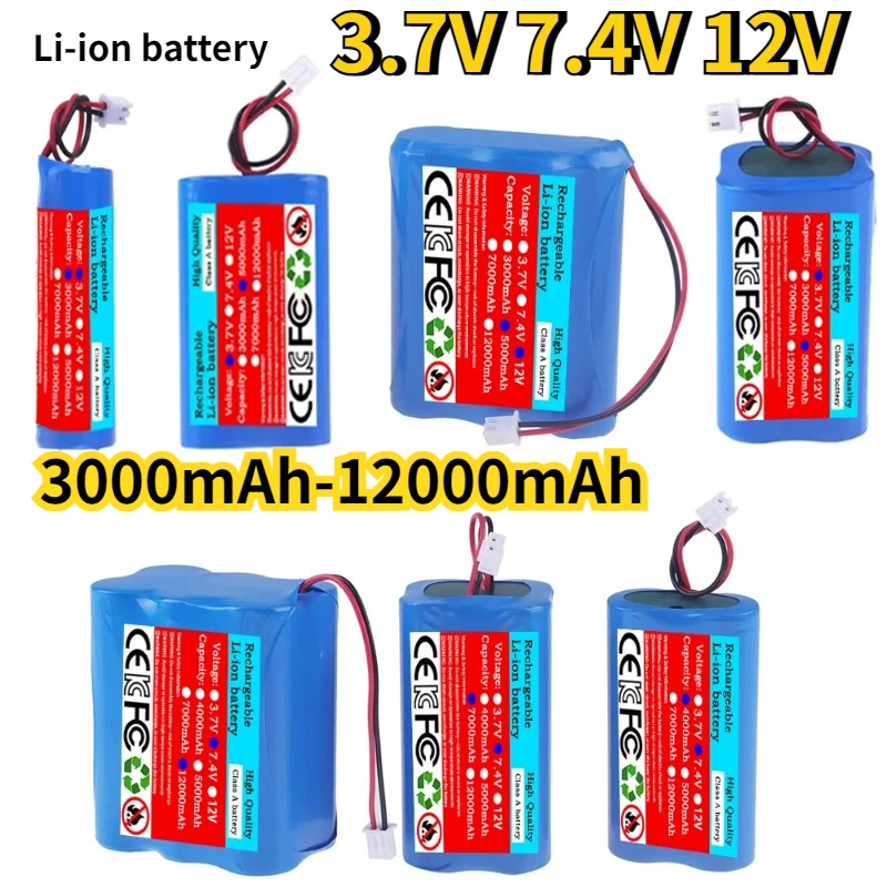 3.7V 7.4V 11.1V 12V 18650 Battery 3000mAh-12000mAh Li-ion Rechargeable Battery with PCB for Bluetooth Speaker Solar Headlights
3.7V 7.4V 11.1V 12V 18650 Battery 3000mAh-12000mAh Li-ion Rechargeable Battery with PCB for Bluetooth Speaker Solar Headlights
