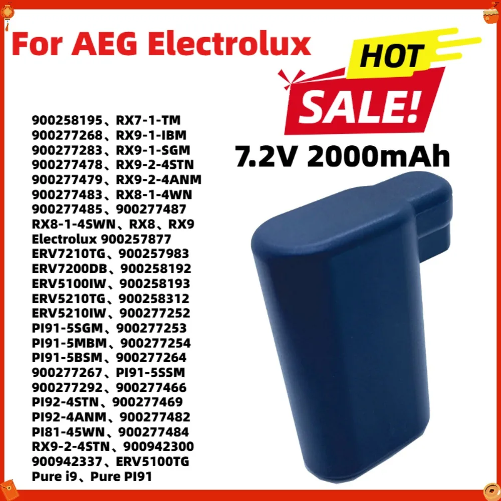 Replacement Battery for AEG Electrolux RX8 RX9-1-SGM RX9-2-4STN Vacuum Cleaner Spare Parts 7.2V 2000mAh Li-ion OSBP72LI25
Replacement Battery for AEG Electrolux RX8 RX9-1-SGM RX9-2-4STN Vacuum Cleaner Spare Parts 7.2V 2000mAh Li-ion OSBP72LI25