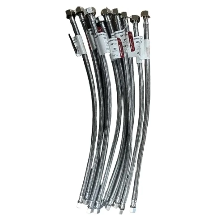 0 20" Water Supply Line, /2" Fip x 3/8" Comp LF, Brass Nuts, Universal Stainless Steel Braided Faucet Water Supply Line Connect
0 20" Water Supply Line, /2" Fip x 3/8" Comp LF, Brass Nuts, Universal Stainless Steel Braided Faucet Water Supply Line Connect