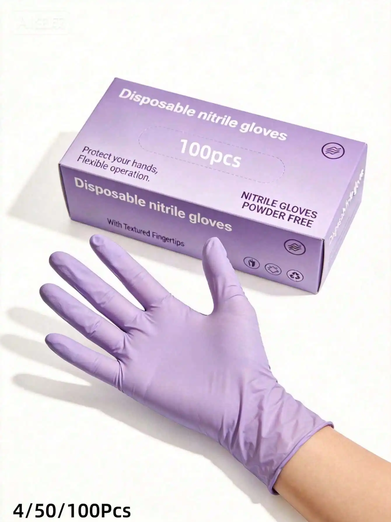 100pcs Disposable Purple Nitrile Gloves, Made Of High-Quality Nitrile Material, Suitable For Home Hygiene And Cleaning. Flexible Design, Comfortable To Wear (Packaging Box Not Included). 4/50/100Pcs
100pcs Disposable Purple Nitrile Gloves, Made Of High-Quality Nitrile Material, Suitable For Home Hygiene And Cleaning. Flexible Design, Comfortable To Wear (Packaging Box Not Included). 4/50/100Pcs