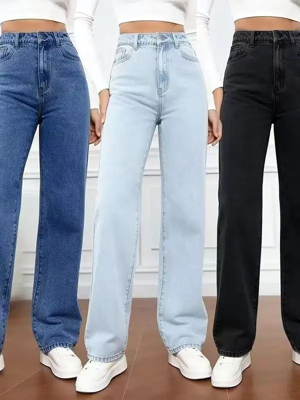 High Waist Straight Leg Jeans Women's Summer Thin Wide Leg Pants Slimming Loose Versatile Long Trousers Pure Color Casual Jeans
High Waist Straight Leg Jeans Women's Summer Thin Wide Leg Pants Slimming Loose Versatile Long Trousers Pure Color Casual Jeans