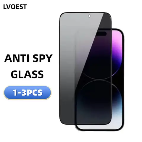 1-3PCS Anti spy Privacy Screen Protector for iphone 17 16 14 13 12 11 Pro Max 14 15 16 Plus Glass for iphone X XS Max XR Glass