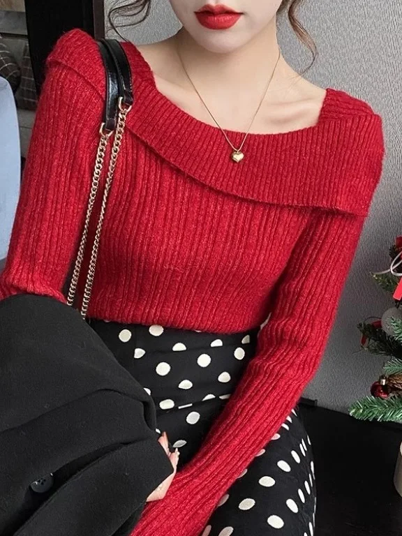 Вязаный свитер с открытыми плечами для женщин, базовая модель с квадратным вырезом, длинными рукавами, мягкий, повседневный, модный топ для весны/осени
Вязаный свитер с открытыми плечами для женщин, базовая модель с квадратным вырезом, длинными рукавами, мягкий, повседневный, модный топ для весны/осени