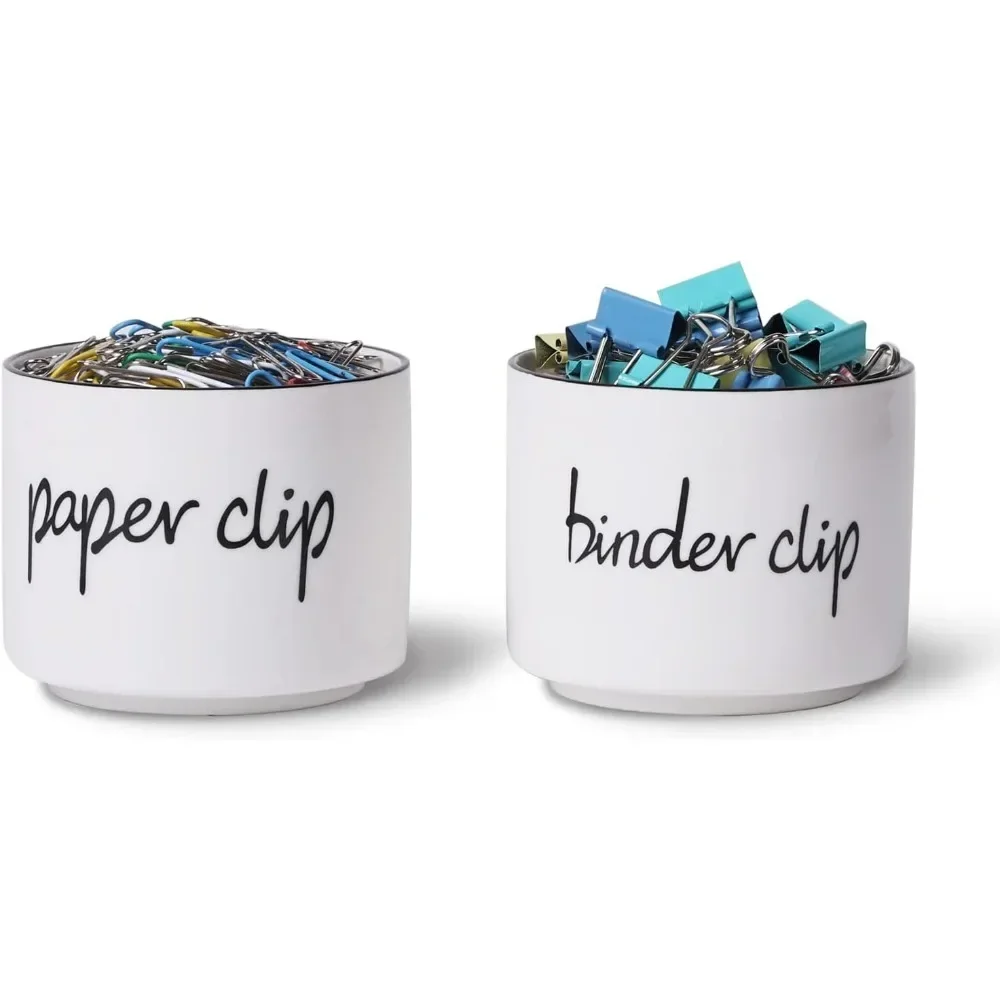 Ceramic Paper Clip Holder and Binder Clip Holder Set Dispenser Organizer for Desk (White)
Ceramic Paper Clip Holder and Binder Clip Holder Set Dispenser Organizer for Desk (White)