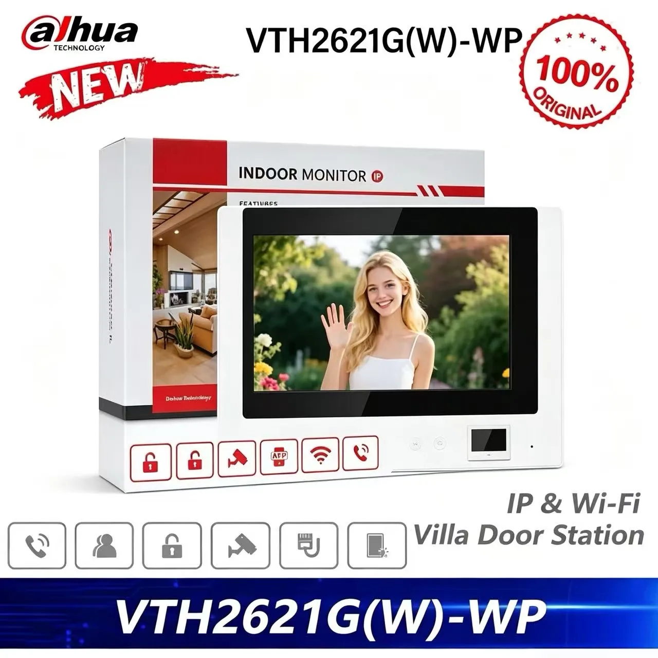 Dahua Original Wi-Fi Indoor Monitor VTH2621G-WP 7-inch Screen VTH POE Screen IP Camera Monitor Full Digtal
Dahua Original Wi-Fi Indoor Monitor VTH2621G-WP 7-inch Screen VTH POE Screen IP Camera Monitor Full Digtal