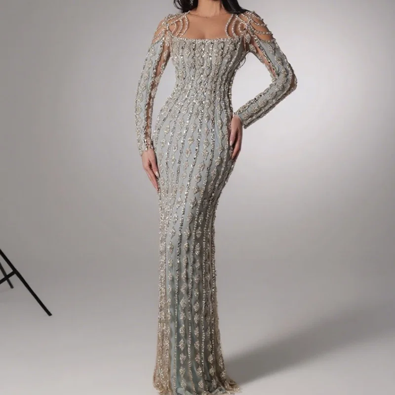 Mermaid Muslim Long Sleeves Islamic Women Wedding Party Gowns Luxury Green Dubai Evening Dress Customized
Mermaid Muslim Long Sleeves Islamic Women Wedding Party Gowns Luxury Green Dubai Evening Dress Customized