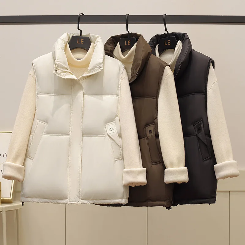 Cropped Puffer Vest Women Lightweight Quilted Bodywarmer Vest Stand Collar Sleeveless Jackets Fall Winter Button Zip Up Coat 
Cropped Puffer Vest Women Lightweight Quilted Bodywarmer Vest Stand Collar Sleeveless Jackets Fall Winter Button Zip Up Coat