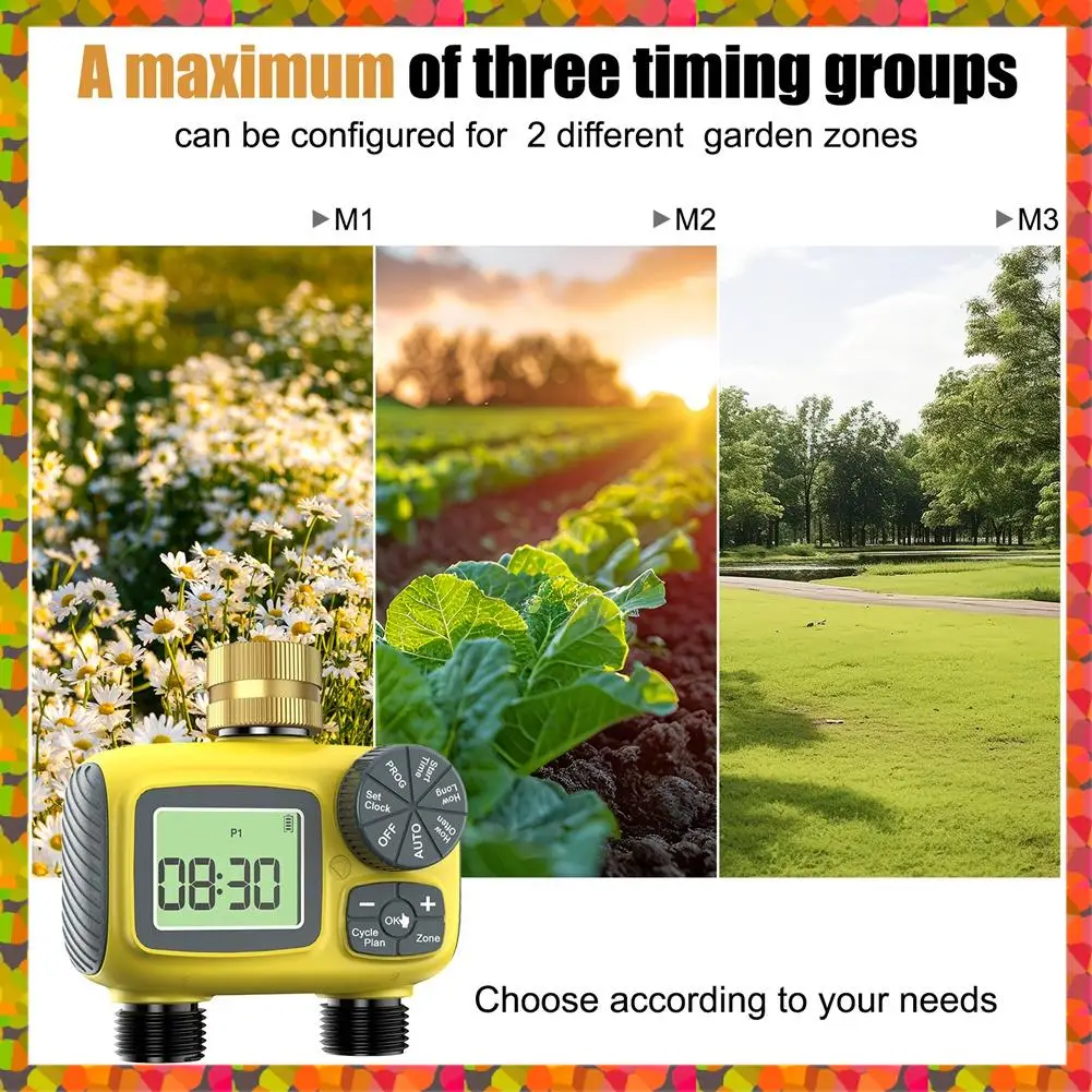 Promotion! LCD Garden Water Timer For Dual-Zone Irrigation, Automatic System With Child Lock And Rain Delay
Promotion! LCD Garden Water Timer For Dual-Zone Irrigation, Automatic System With Child Lock And Rain Delay