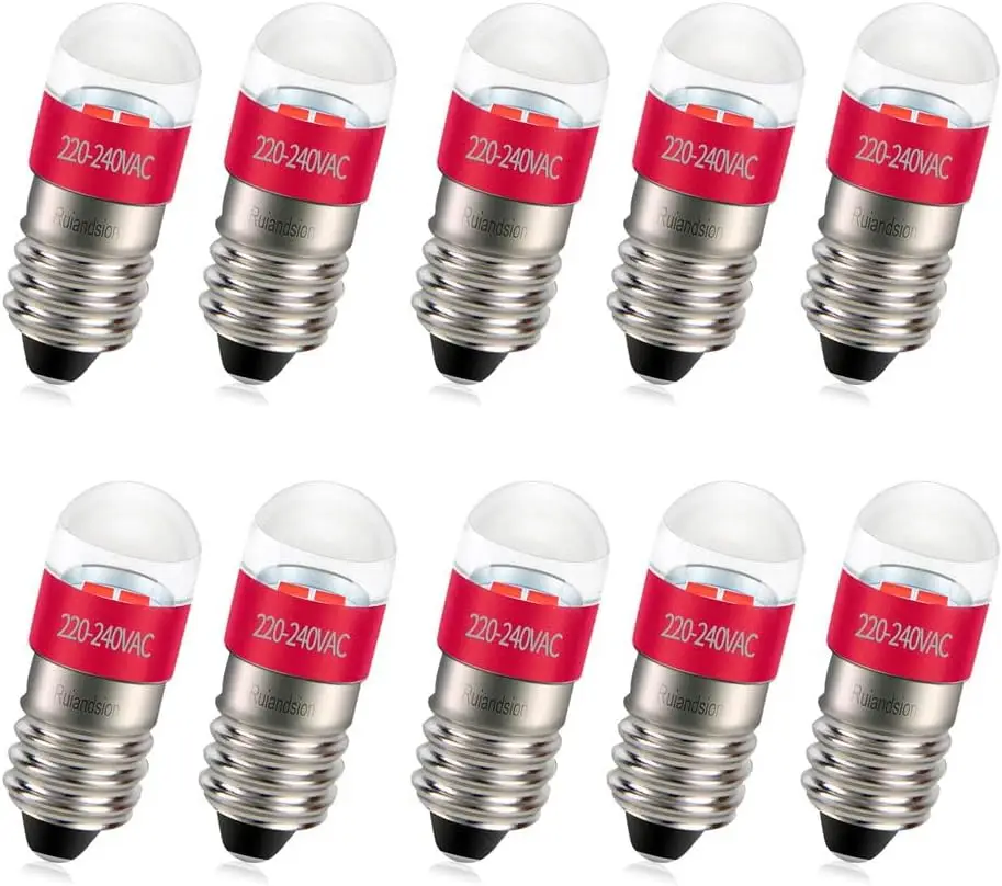 Ruiandsion 10pcs E10 Instrumentation Indicator Light Festive Landscape Lighting Old-fashioned Flashlight AC110-120V 220V-240V
Ruiandsion 10pcs E10 Instrumentation Indicator Light Festive Landscape Lighting Old-fashioned Flashlight AC110-120V 220V-240V