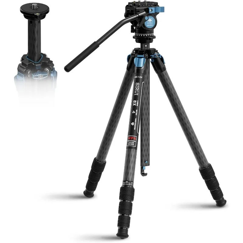 AM-124 Carbon Fiber Tripod with AM-5VX Fluid Head, 65.6“ Compact Video Camera Tripod for Travel, Triangular Center Column
AM-124 Carbon Fiber Tripod with AM-5VX Fluid Head, 65.6“ Compact Video Camera Tripod for Travel, Triangular Center Column