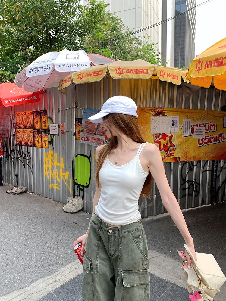 Женский летний универсальный белый топ LingLai Basic с бретелями, вязаный, с подкладкой для груди, утягивающий, для ношения поверх одежды
Женский летний универсальный белый топ LingLai Basic с бретелями, вязаный, с подкладкой для груди, утягивающий, для ношения поверх одежды