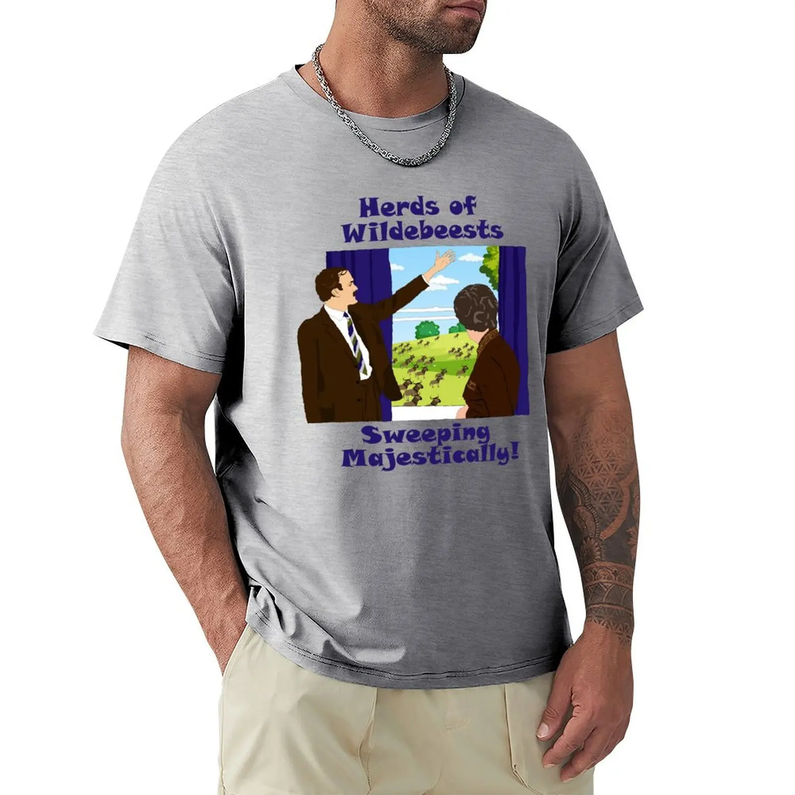 Fawlty Towers - Herds of Wildebeests sweeping majestically! funny T-Shirt oversizeds shirts graphic tees mens t shirt graphic
Fawlty Towers - Herds of Wildebeests sweeping majestically! funny T-Shirt oversizeds shirts graphic tees mens t shirt graphic